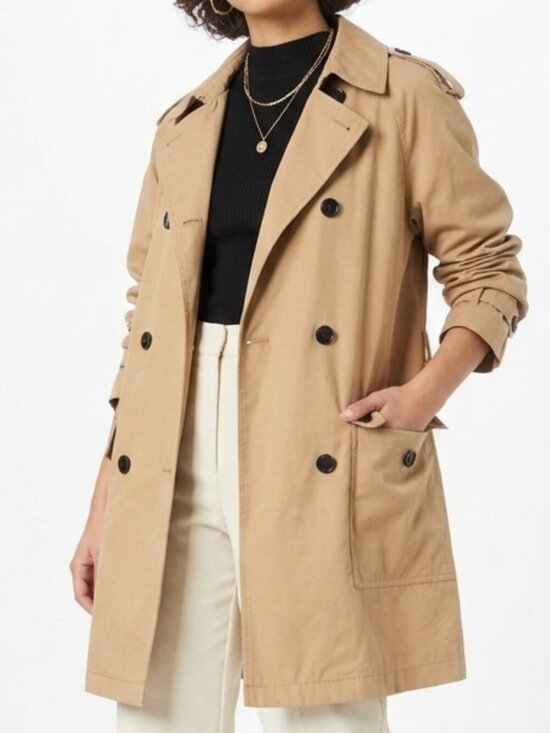 Zara Jackets & Blazers - ZARA Khaki/Camel Tan Double Breasted Trench Raincoat Jacket XS